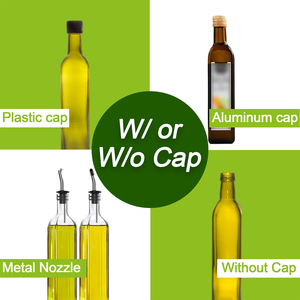 Custom 100ml 250ml 500ml 750ml <strong>1L</strong> Round Square Glass Olive Oil Container Dark Green Clear Amber Bottle with Cap Nozzle - Product Image 4
