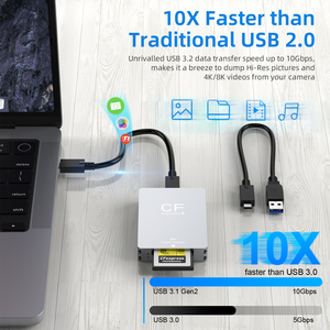 Hochgeschwindigkeits-USB-Gen 2 10 Gbit/s 2-in-1 Aluminium Professional <span class=keywords><strong>Card</strong></span> <span class=keywords><strong>Reader</strong></span> <span class=keywords><strong>Writer</strong></span> Externe kompatible CF express B SD-Kamera