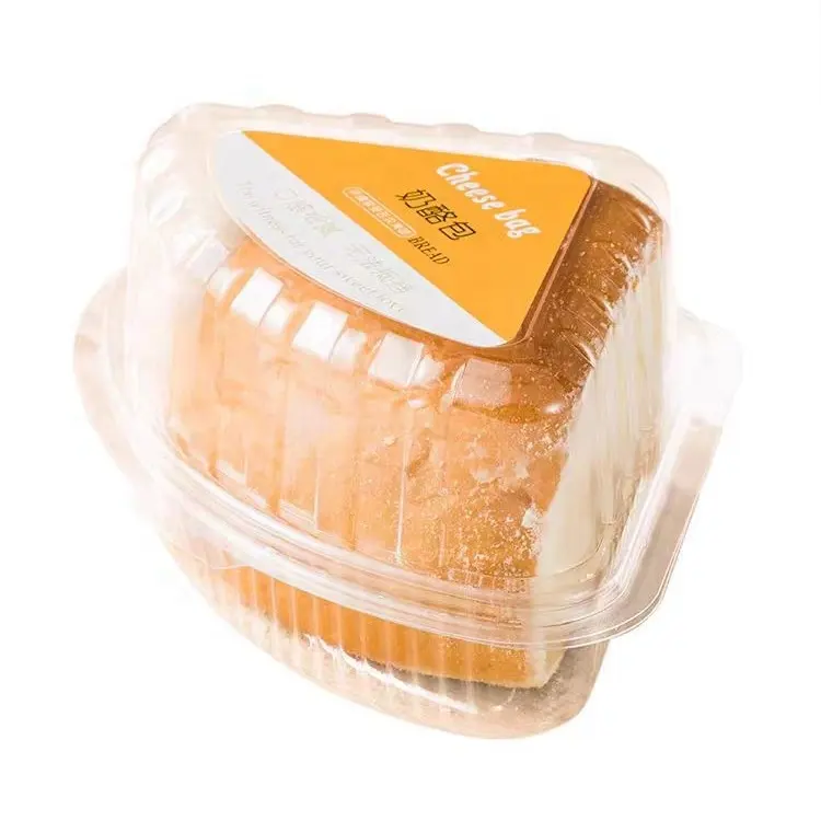 Caja de almacenamiento de pasteles triangular de grado alimenticio ecológica para supermercado, tienda de postres, pan de queso