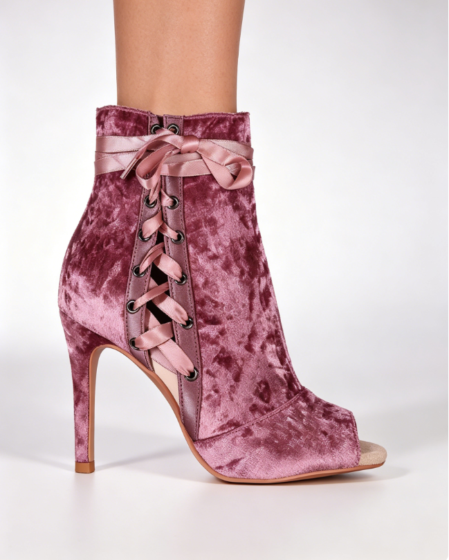 Pink 8.5cm heel with suede sole