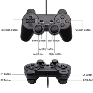 Controlador de juego con cable Ps2, interfaz USB, Sensor de vibración, controlador de Joystick de juego de ordenador