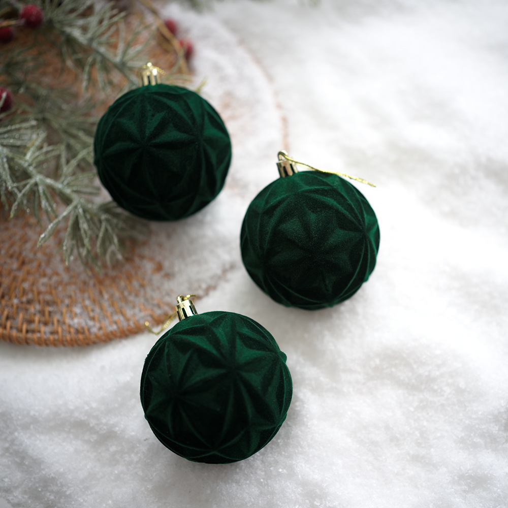 Palline floccate a forma di chicco di riso - Verde (confezione da tre)