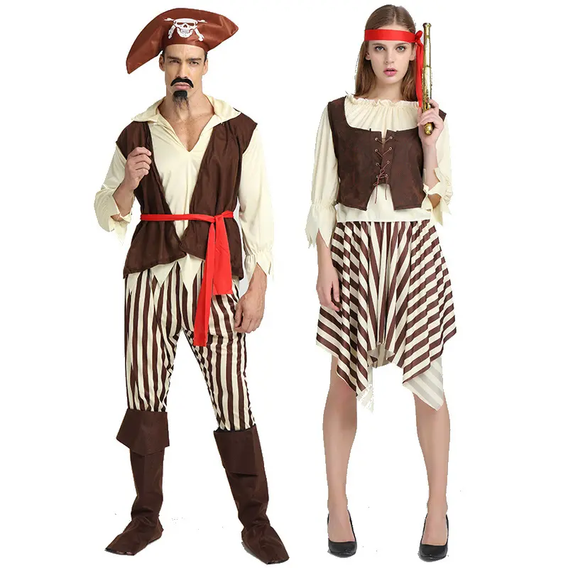 Hot Sale Adult Pirate Cosplay Kleidung Piraten Halloween Kostüme für Frauen und Männer