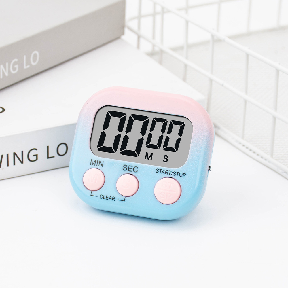 English version Gradient pink-blue timer (batteries included)