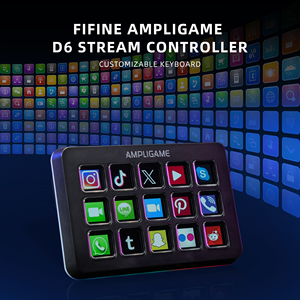 Fifine Ampligame D6 Teclado visual Pantalla LCD 15 Teclas Teclado personalizado Teclado programable Controlador de flujo - Product Image 2
