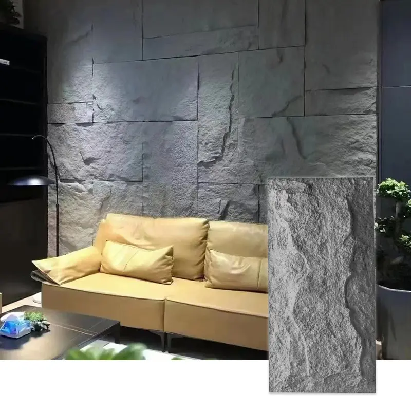 Trọng lượng nhẹ và giá rẻ Polyurethane Faux đá tấm Tường PU 3D đá đá không thấm nước tấm Tường cho bức tường