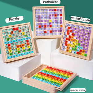 Mathbox 9 bảng trò chơi trong 1 câu đố mầm non bằng gỗ trí thông minh nhân số học giáo dục nạc cho tập thể dục não - Product Image 5