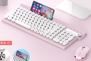Ancreu LT500 2.4G Optical Punk <strong>Wireless</strong> <strong>Keyboard</strong> and Mouse Set Office Computer <strong>Keyboard</strong> <strong>Wireless</strong> with Round Key