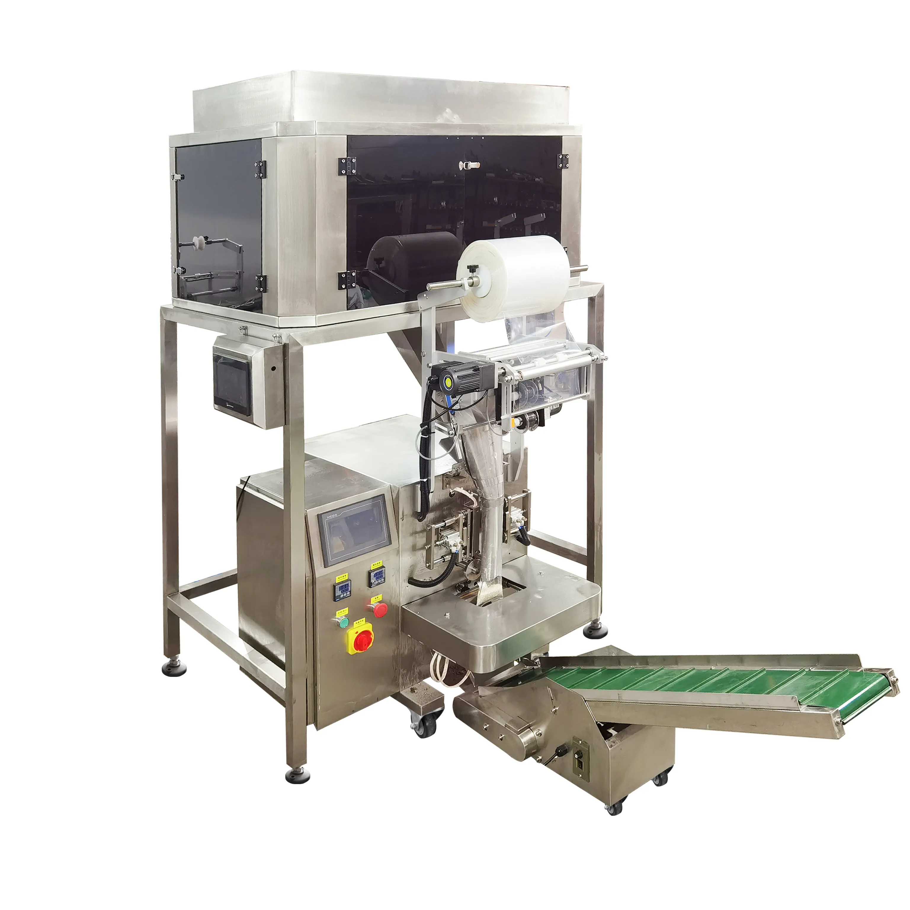 Automatic mixed seeds nuts granule pouch packing machine with 2 heads micro weigher packaging machine