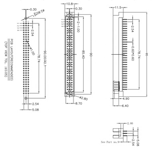 DIN41612连接器396 3排96PIN 2.54毫米PCB连接器端子块公母pcb至电缆连接器 - Product Image 6