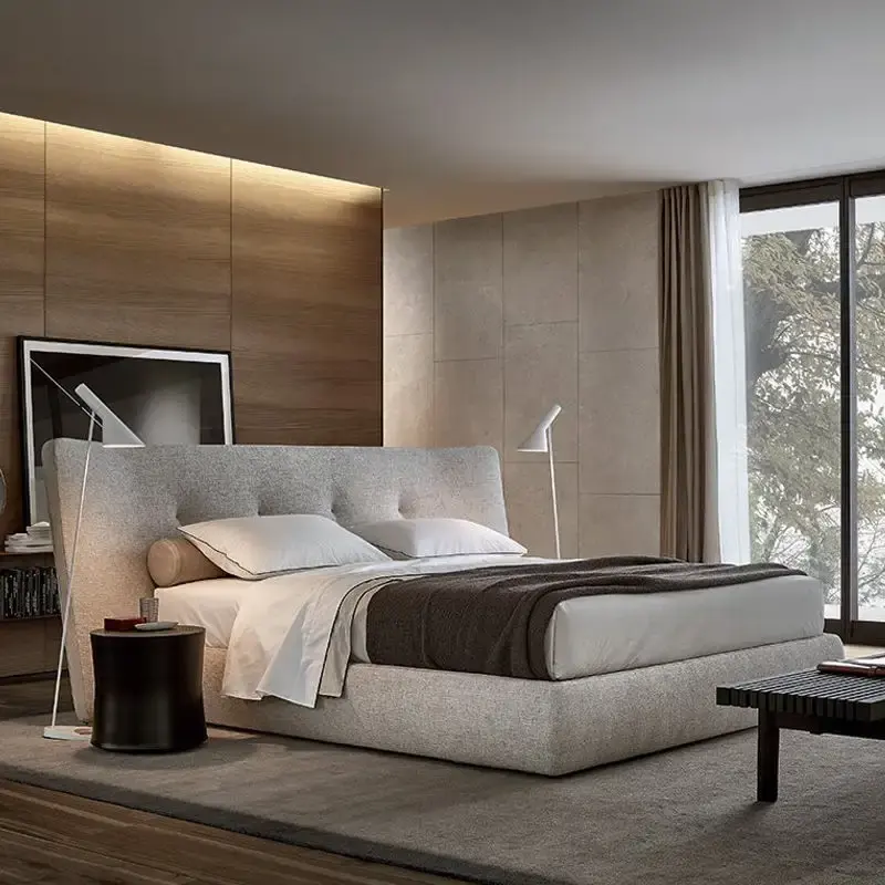 Роскошный итальянский набор мебели для спальни ATUNUS, Современная новейшая двуспальная кровать, дизайнерская мебель, кожаная роскошная кровать