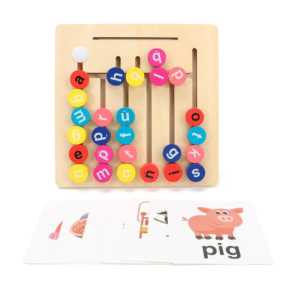 Giocattoli dell'alfabeto abbinati per bambini in legno più venduti giochi di ortografia giocattoli educativi apprendimento della tavola di puzzle dell'alfabeto dei bambini