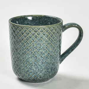 Factory Own Set of 6 Reaction Glaze <strong>Cups</strong> with Embossed Customizable Ceramic <strong>Cups</strong> Set - Product Image 6