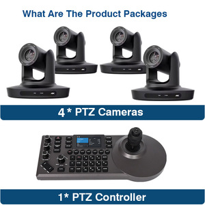 Stüdyo yayın kamera paketi = 4 adet 4K 20X PTZ konferans kamerası AI parça canlı akışı + RS422 RS232 RJ45 Joystick denetleyicisi - Product Image 2