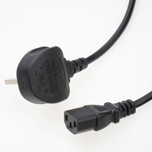 Sigorta ile yüksek kalite 3 tel İngiltere standart AC güç kablosu bilgisayar için 3Pin fiş güç kablosu - Product Image 1