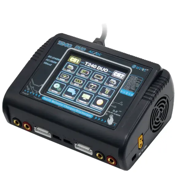 HTRC T240 Duo 240 Вт 10a сенсорный экран двухканальный Rc Lipo аккумулятор баланс зарядное устройство для Rc радио игрушки аккумулятор