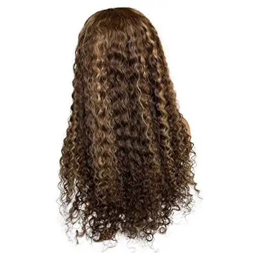 Peruca de cabelo humano 40in 13x4, peruca de renda frontal peruca destaques bodywave peruca castanho escuro com destaques loiros chocolate iluminação