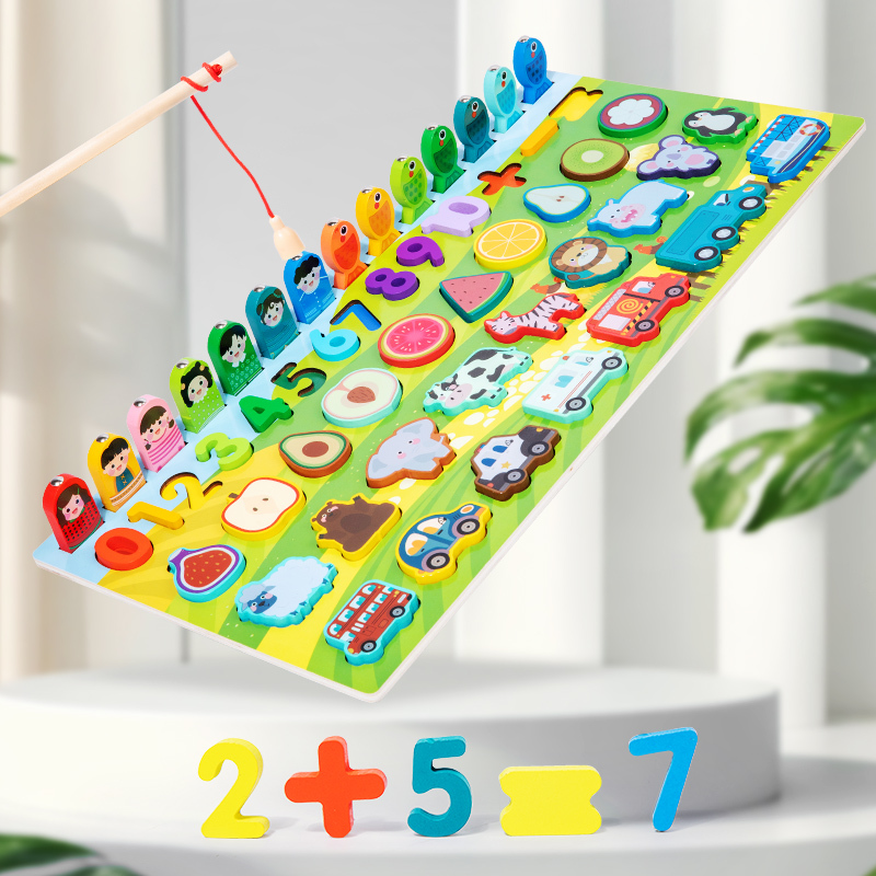 Five in one puzzle with logarithmic board