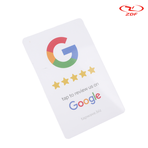 Programmierbare Google Bewertungen Karte mit NFC Ntag213 215 216 RFID Kommunikationsschnittstelle 13,56 MHz Frequenz