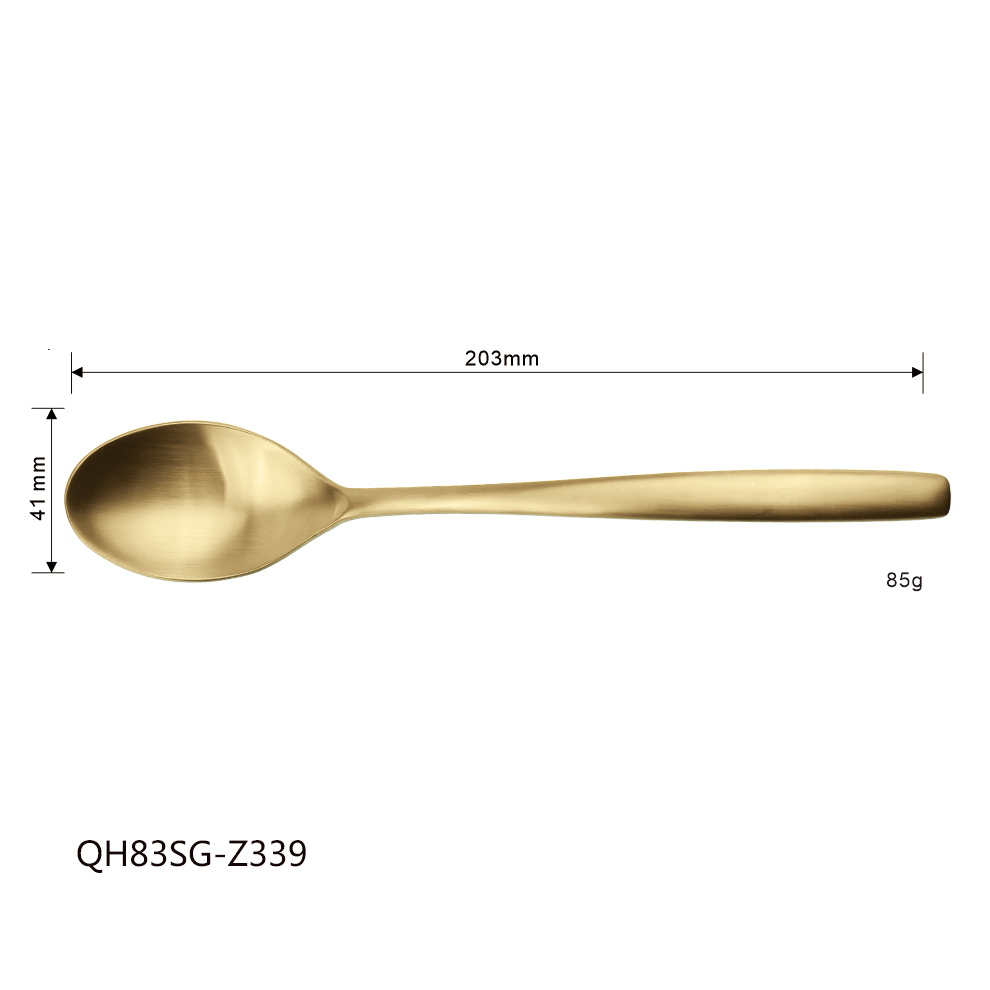 Cuchara de mesa de oro mate