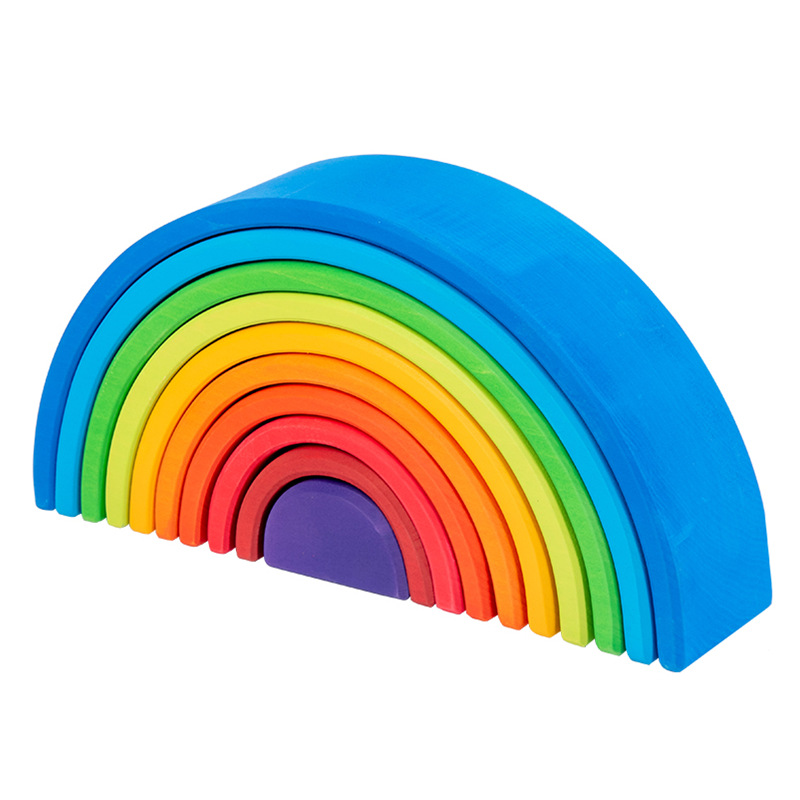 10 pièces en bois de pin coucher de soleil arc-en-ciel 2225