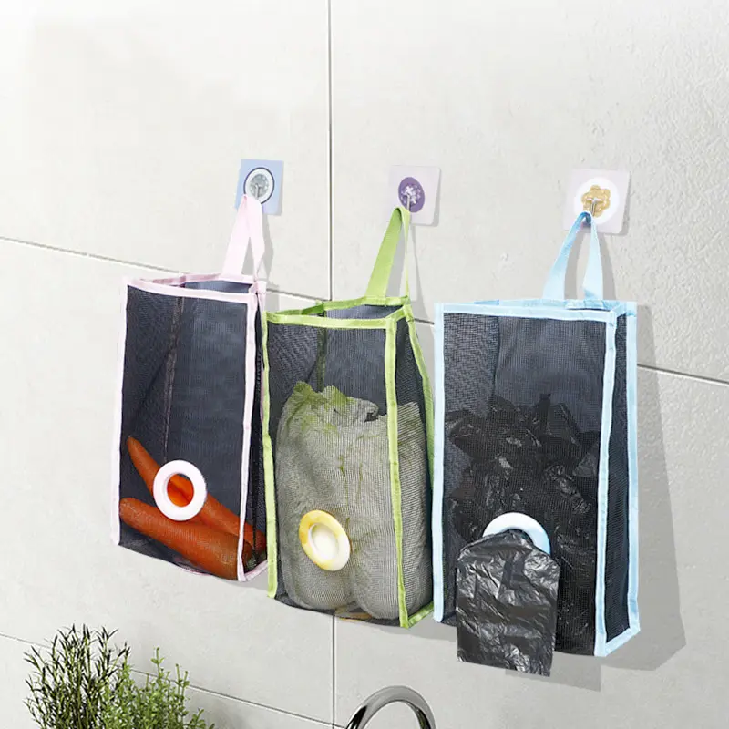 Kitchen grocery bag Household wall mounted plastic bag holder dispenser Hanging storage garbage garbage bag Garbage collector