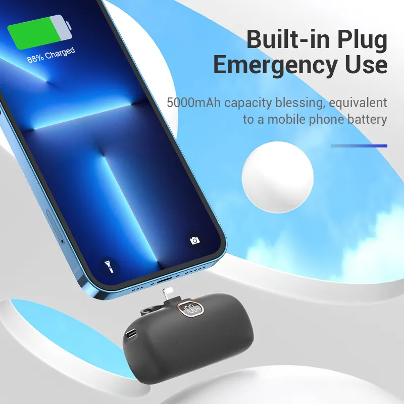 Envío de la gota 2023 productos más vendidos USB carga de emergencia LED linterna mini banco de energía de un solo uso banco de energía