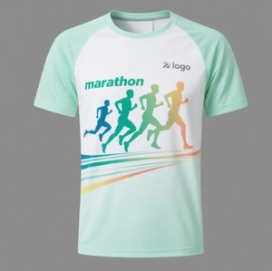 OEM 100 Polyester boyutları özelleştirme maraton koşu spor T Shirt süblimasyon baskı ile müşteri tasarım - Product Image 5
