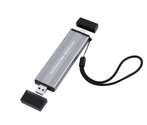 มินิ USB SSD Enclosure USB C 3.1 + 3.0 Dual Connector SSD Case B คีย์ B + M คีย์อลูมิเนียม2 in 1 M.2 SSD Enclosure - Product Image 3