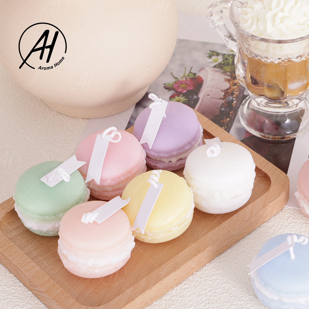 Vela de Mini Soy Wax Macaron Handmade do aroma do fruto da marca própria para o banheiro 4