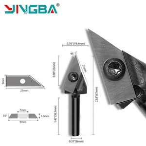 Yingba sıcak satış V Bit değiştirilebilir Insert V oluk planya yönlendirici Bit ahşap MDF 3D gravür için freze kesicisi - Product Image 4