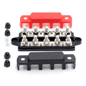 48V 300A Heavy Duty Power Distribution Terminal Block Pure Copper Double Row M10 5-screw <strong>Busbar</strong> - Product Image 1