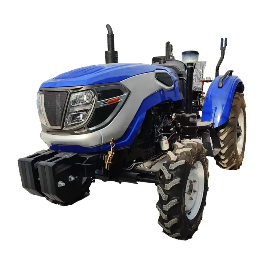 Vendita calda mini maquinas tractores 50hp agricoltura trattore agricolo a quattro ruote con retroescavatore e caricatore frontale