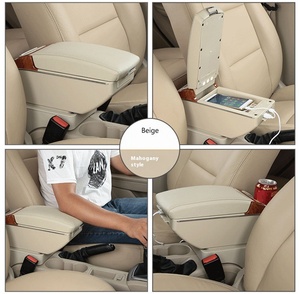Yüksek kalite araba için çok işlevli saklama kutusu kol dayama kutusu otomatik merkezi konsol Honda şehir için USB şarj portu ile