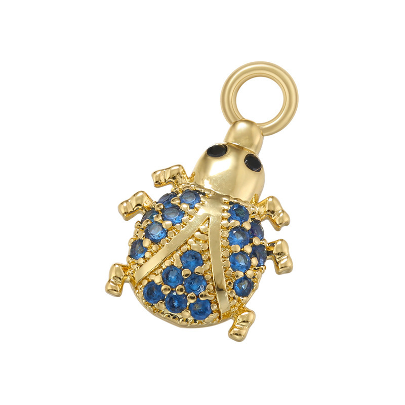 Vd1299 scarabeo di diamante blu dorato