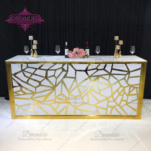 Nguồn Cung Cấp Đám Cưới Thanh Cao Bảng Acrylic Khung Thép Không Gỉ <span class=keywords><strong>Pub</strong></span> Câu Lạc Bộ Đồ Nội Thất Vàng Hình Chữ Nhật Có Thể Gập Lại Thanh - Product Image 1