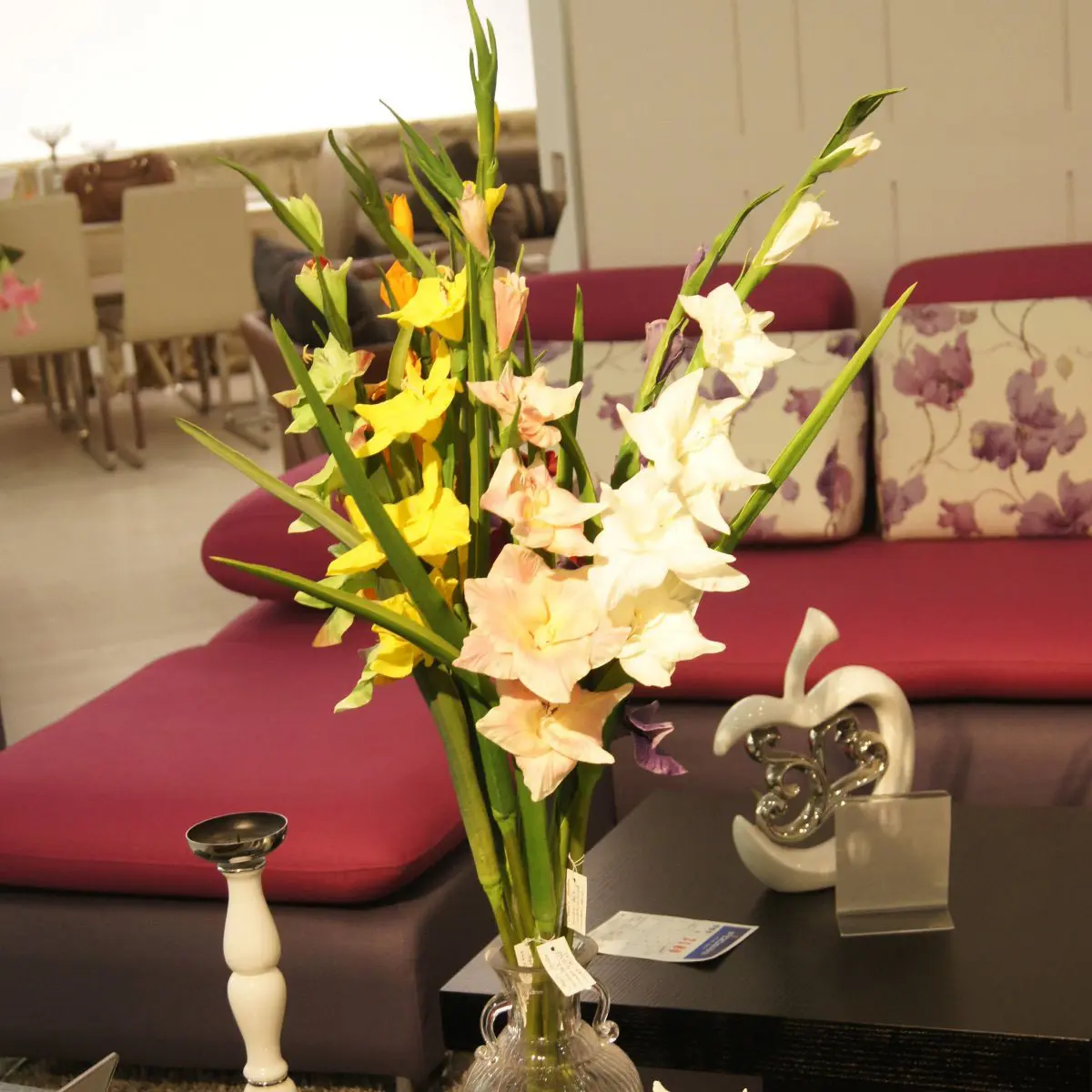 Flor gladiolus artificial de pu