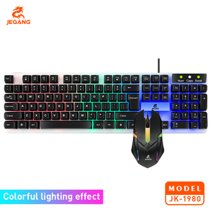 Jeqang-1980 RGB Wired <strong>Keyboard</strong> and Mouse Set New Optical USB Interface for laptops <strong>computer</strong> - Product Image 2