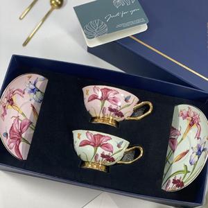 精品骨瓷8盎司陶瓷英国皇家风格咖啡茶杯茶碟套装