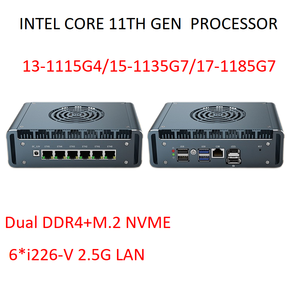 S-Xin Industrial NUC มินิชิ้นเคสโลหะสำหรับ i5 1185G7 i3 i7สอง DDR4 NVMe HD DP 4K Display 6 LAN เคสโลหะคอมพิวเตอร์ตั้งโต๊ะขนาดเล็ก - Product Image 6