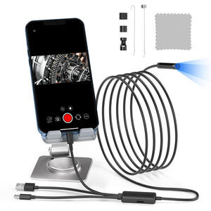 高解像度8mm5mハードケーブル3in1 Android内視鏡IP67防水Type-CボアスコープUSB内視鏡カメラ - Product Image 1