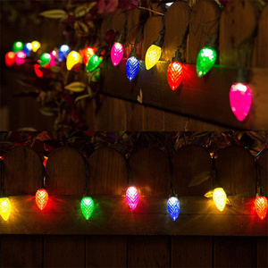 C6 multicolore Led di natale stringa di luce LED luci di natale con 50 lampadine per la decorazione del giardino del Patio