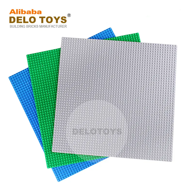 DELO TOYS ( 8 COLORS ) 48*48 dots hot selling connecting building blocks plastic transparent crystal clear baseplate (DE061)