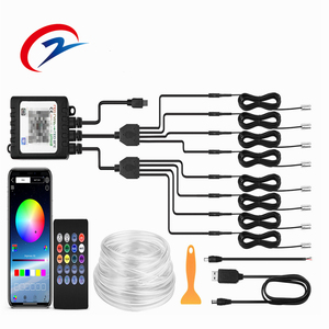 Wholesale Price Universal 10M RGB 8 <strong>LED</strong> Car Interior Ambient Guide Light Strip Decor Atmosphere Door Light <strong>RC</strong> Remote APP Control - Product Image 1