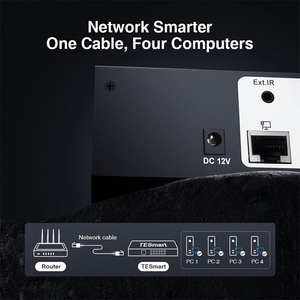 TESmart 4端口三监视器KVM开关HDMI 4K 60Hz，带USB 3.0集线器耳机音频和麦克风局域网端口液晶KVM开关 - Product Image 5