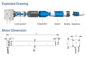 SF59-L 59mm Tubular Motor with Chains China TOP Factory <strong>SCVE</strong> MOTOR