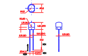 ไดโอด LED แบบกลม5มม. สีขาวสีฟ้าสีเขียวสีแดง RGB LED 5มม./3มม. - Product Image 6