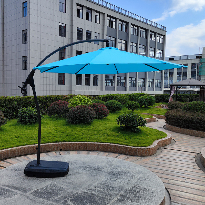 Parasol banane en aluminium de 3 m, à pousser manuellement, sans base.