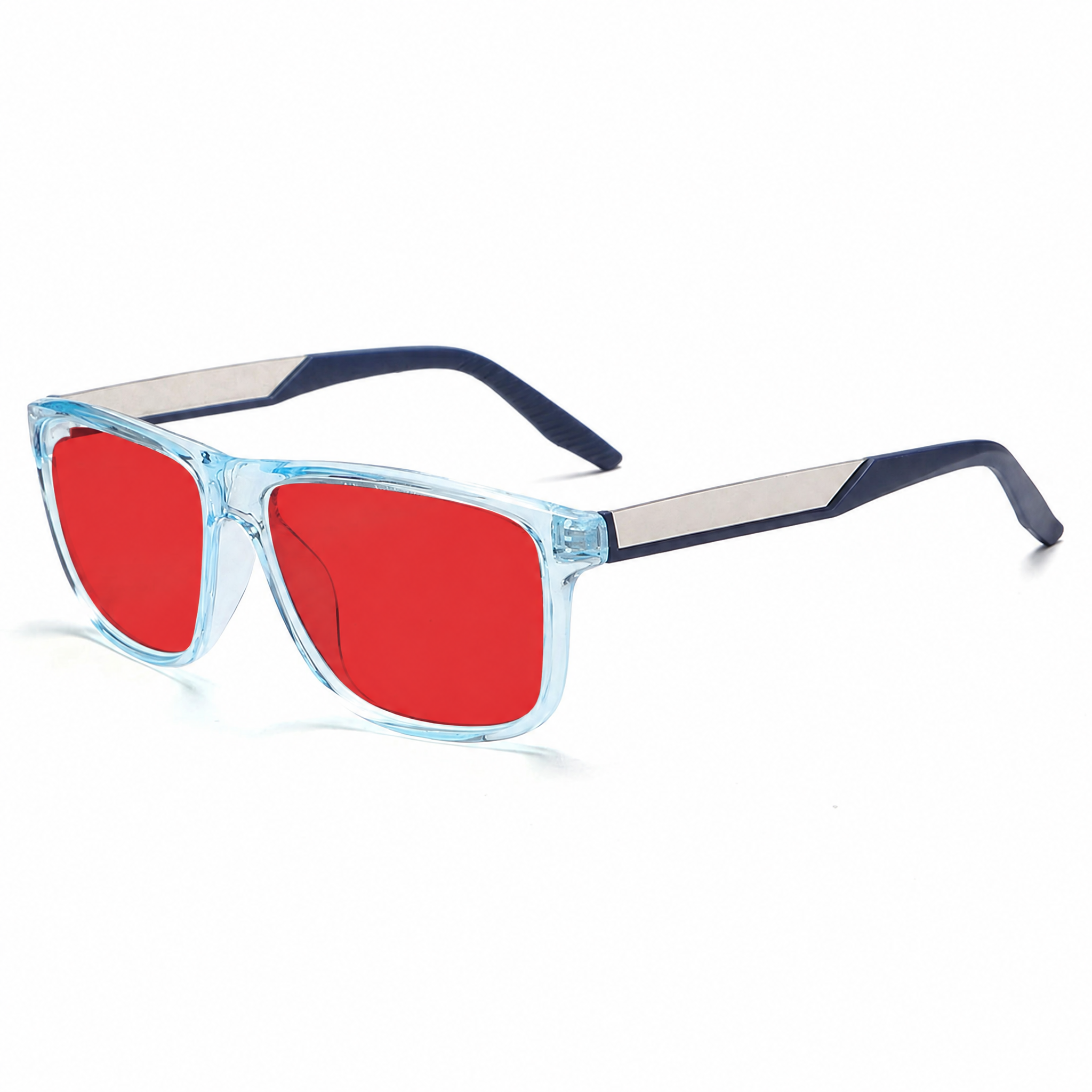 Transparent blue-Red