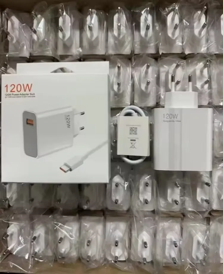 120W Super Fast Charger EU ปลั๊กชาร์จโทรศัพท์สําหรับXiaomi 11T Pro Fastชาร์จUSB Charger 6AสายUSB